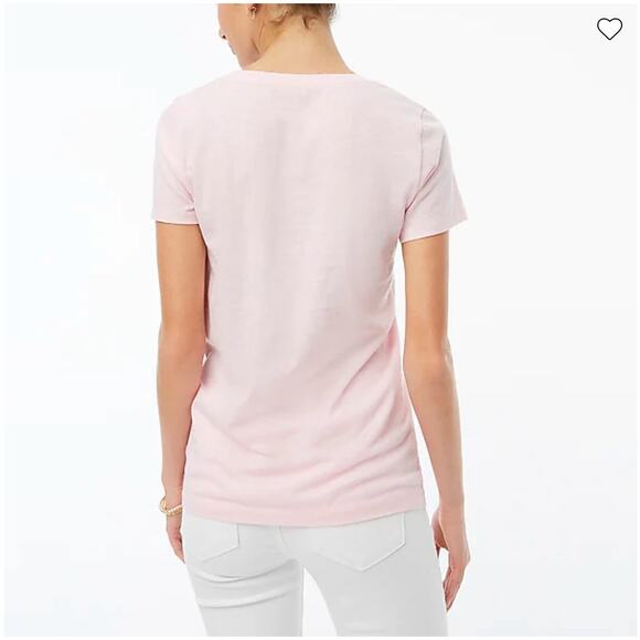 NWT J. Crew Fresh Bouquet Pink Vintage Slub Cotton V-Neck Tee - SIZE XL - Picture 5 of 10